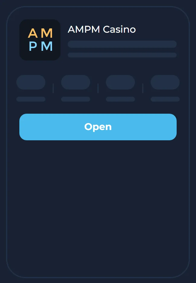 Open button shown after the AMPM Casino APK finishes installing