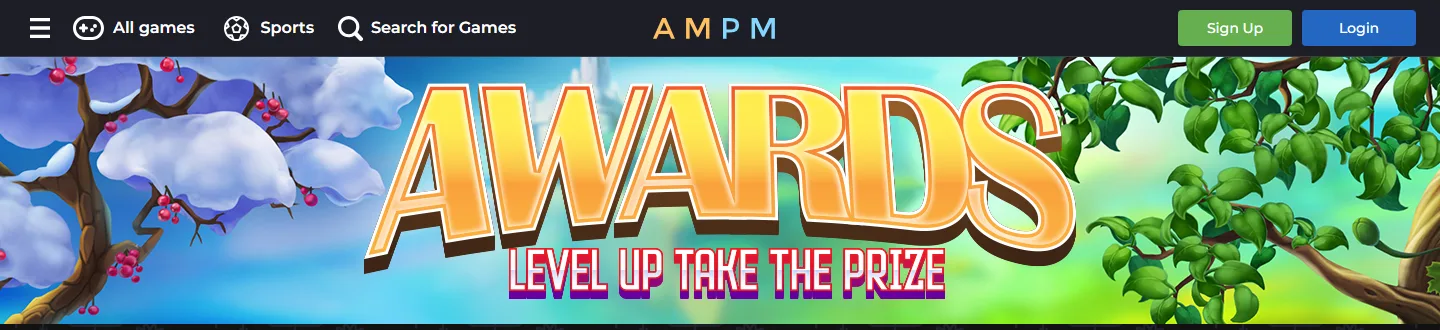 AMPM Casino VIP Awards banner: level up and take the prize