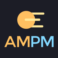 AMPM Casino logo with an orange sun